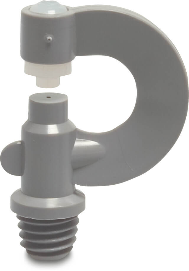 VDL Tågedyse nylon 3/8WW udvendig gevind 0,75 mm grå/hvid