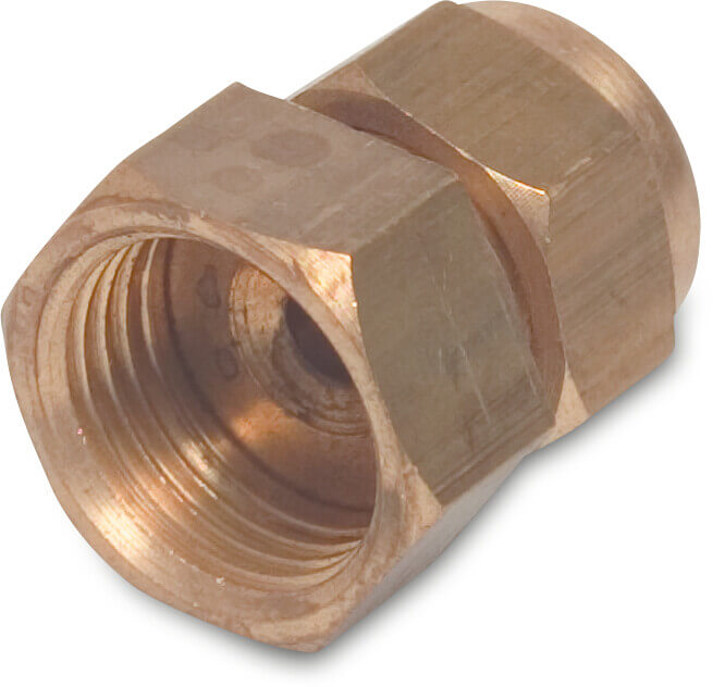 Adaptor socket brass 16 mm x 1/2" compression x female thread