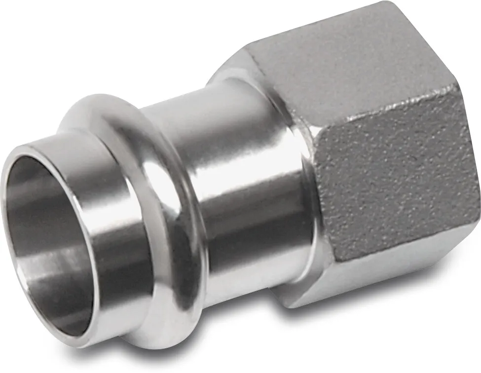 Bonfix Adaptor socket stainless steel 316L KIWA female thread x press