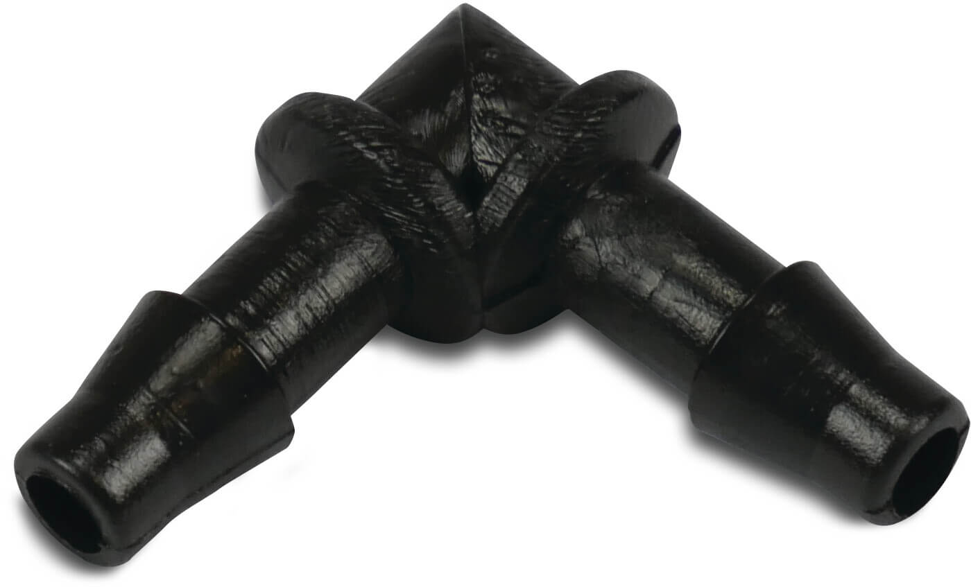 Elbow 90° PP 6 mm barbed 3,5bar black
