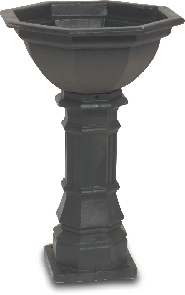 Schaal op voet gietijzer zwart type Oldtimer groot