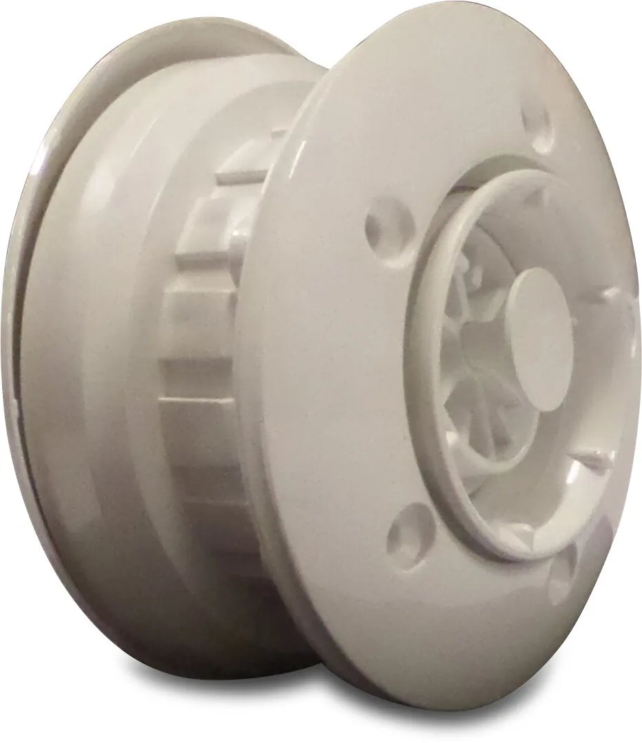Flotide Verstellbare Einlaufdüse ABS 2" x 50 mm x 2" Klebemuffe x Außengewinde Weiß 40 mm Düse mit Mutter Typ mit Messing M5 Gewinde