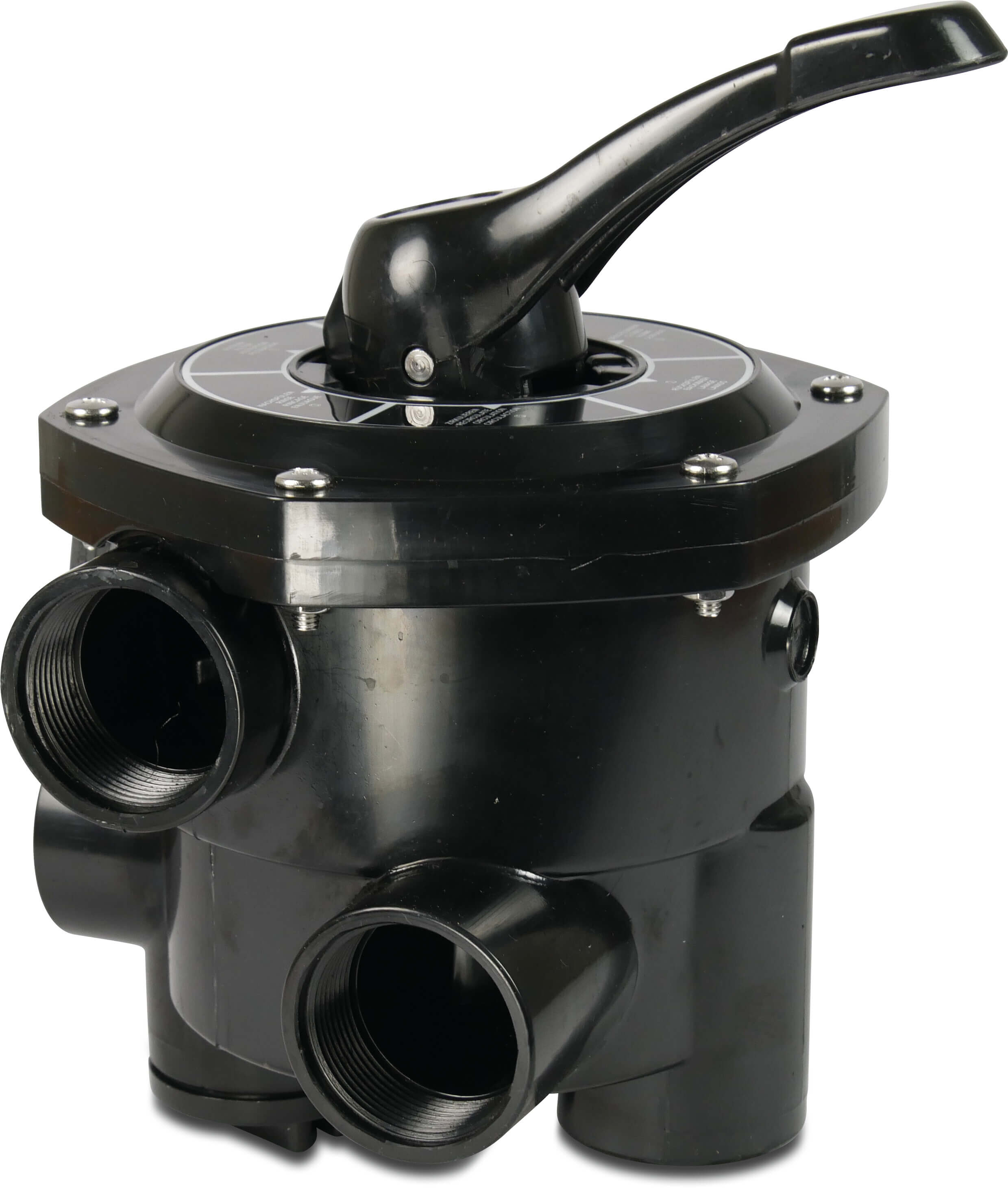 Flotide Mehrwegeventile 1 1/2" 4bar für seitliche Montage Filter 6-Wege Typ Mega SMG 6-Wegeventil, komplett verrohrt