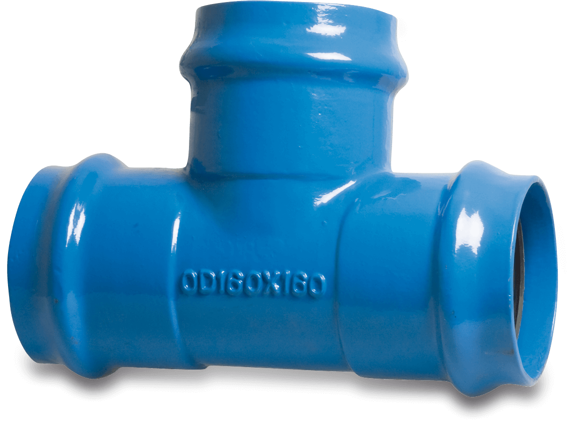 Cast iron ring seal pressure fittings for PE/PVC pipes, metric