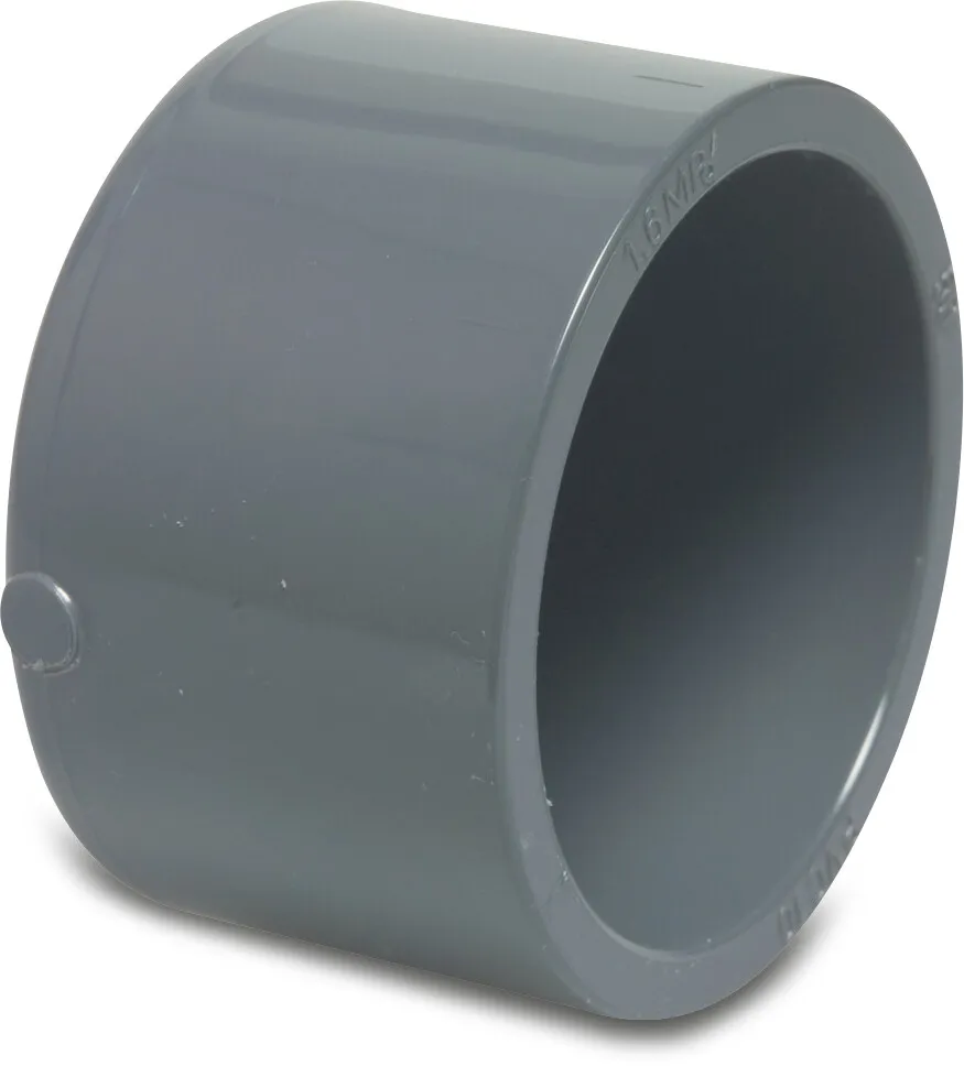 Cap PVC-U 125 mm glue socket 16bar grey