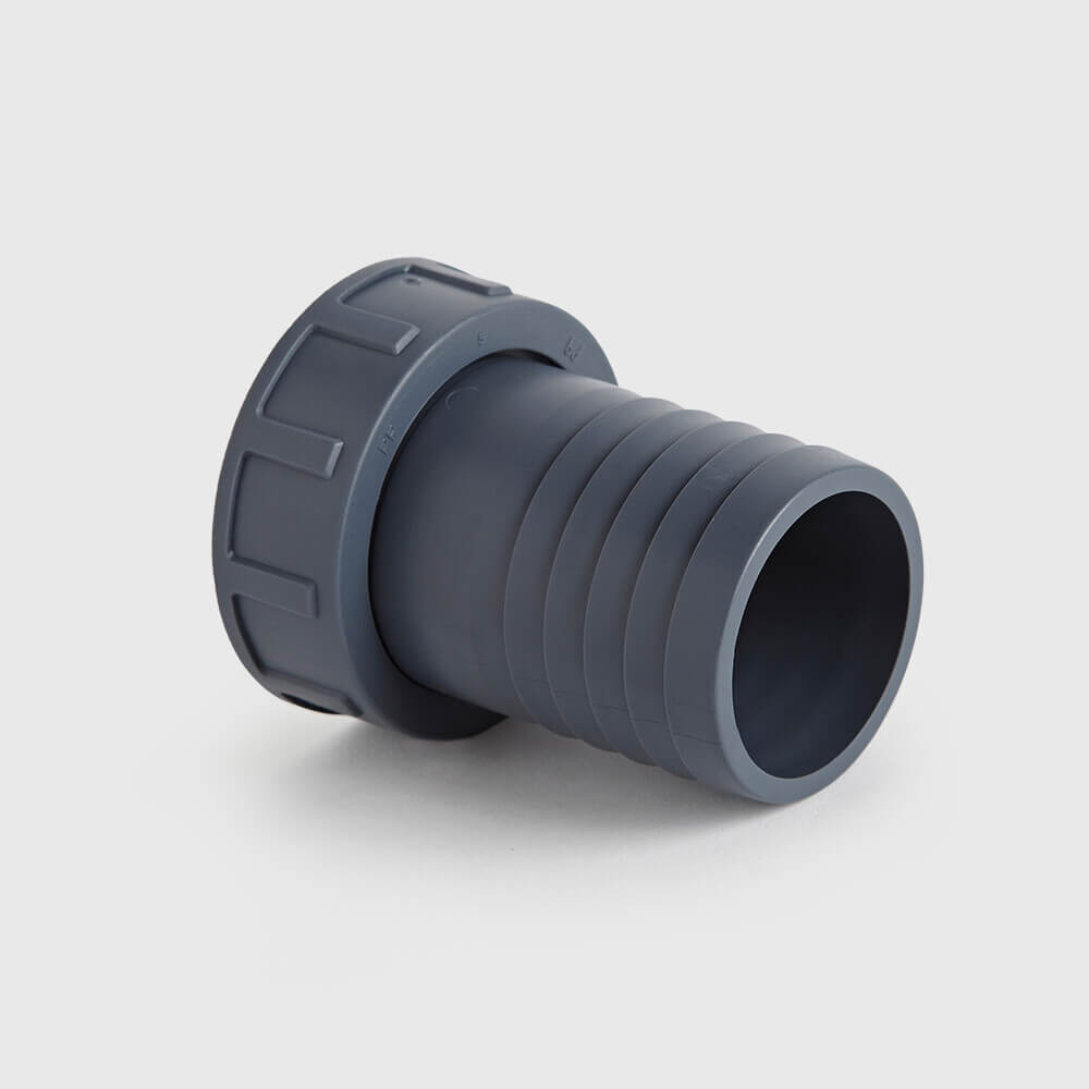 Embout de tuyau PP 1" x 20 mm écrou femelle x embout 6bar gris