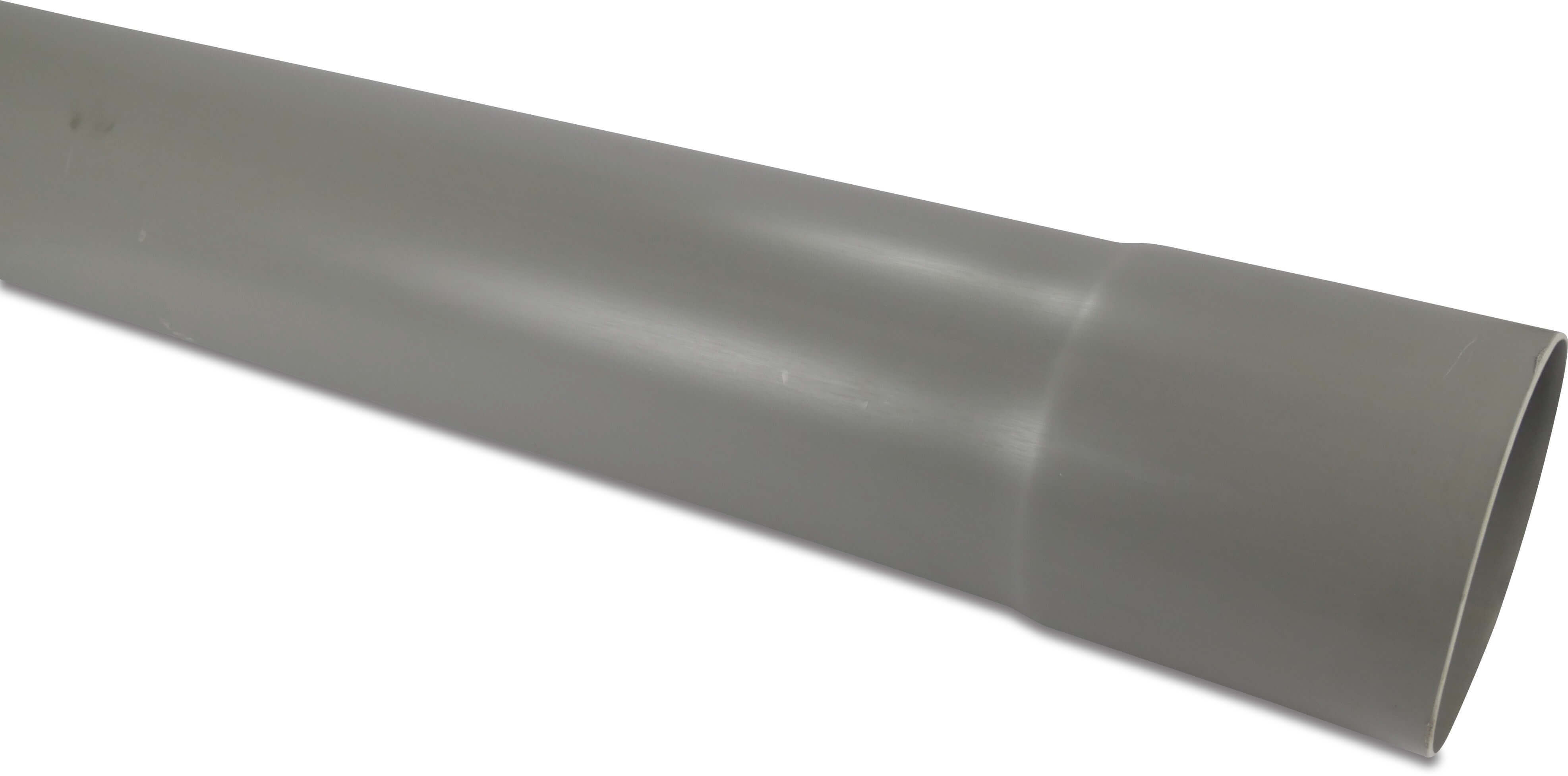 Drainage pipe PVC-U 200 mm x 4,0 mm SN2 glue socket x plain grey 5m