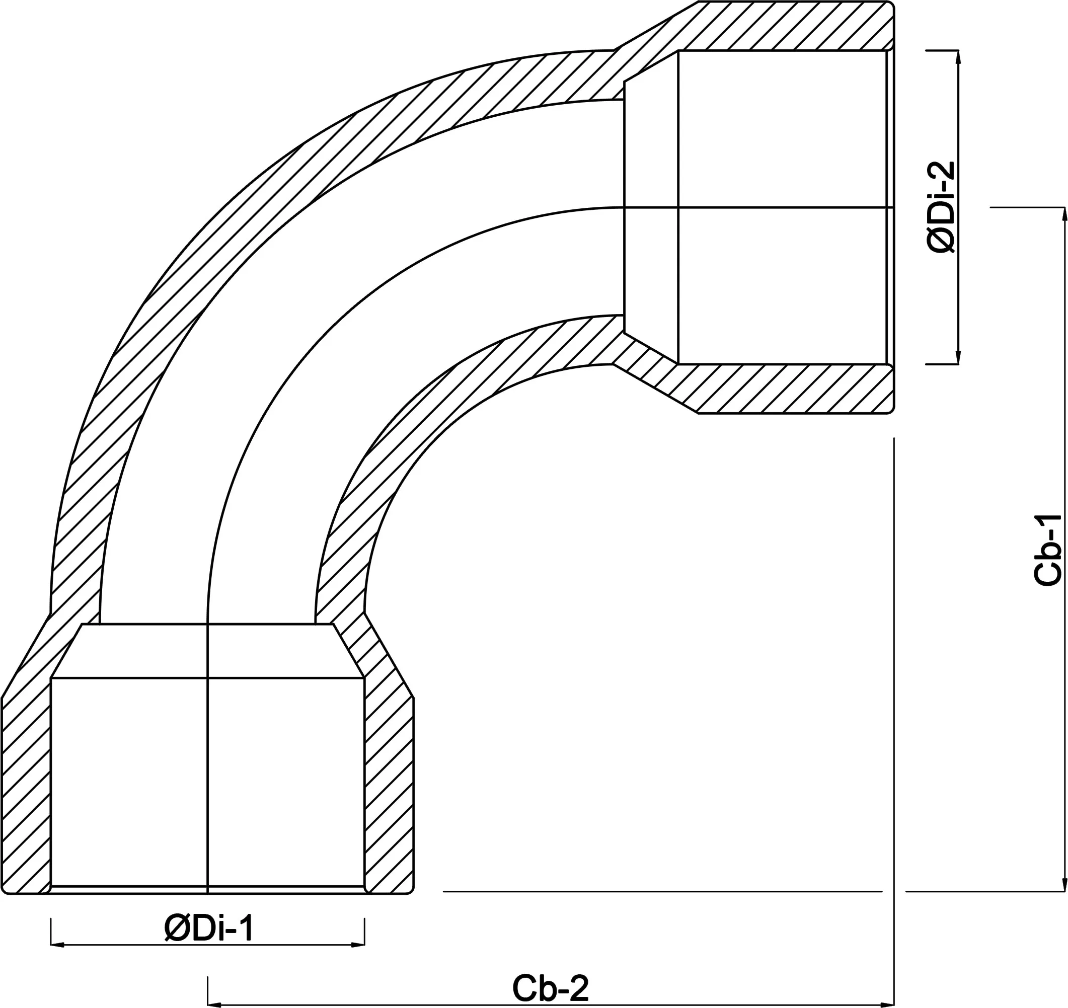 Profec Long bend 90° PVC-U 40 mm glue socket 16bar grey