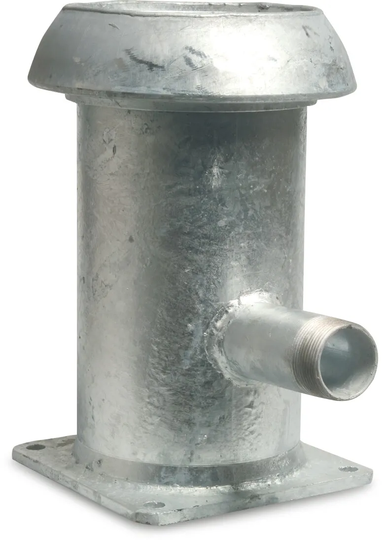Schnellkupplung Stahl Verzinkt 159 mm x 1 1/2" x 6" V-Teil Kardan x Außengewinde x Quadratflansch 1 1/2" Typ Kardan