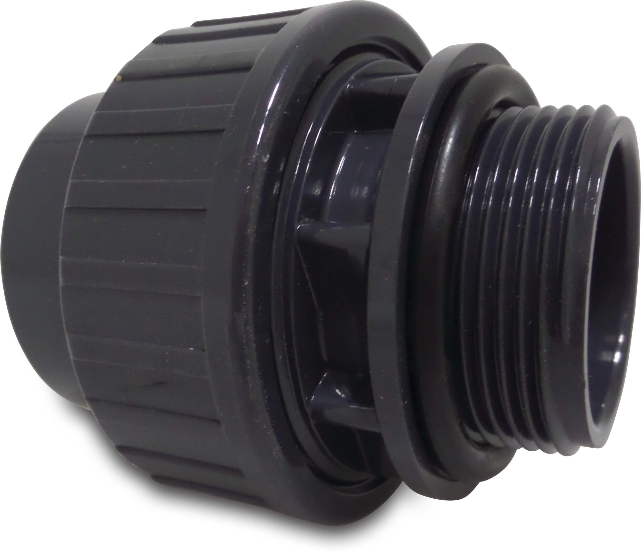 Profec Verschraubung mit O-Ring PVC-U 90 mm x 3" Klebemuffe x Außengewinde 10bar Grau