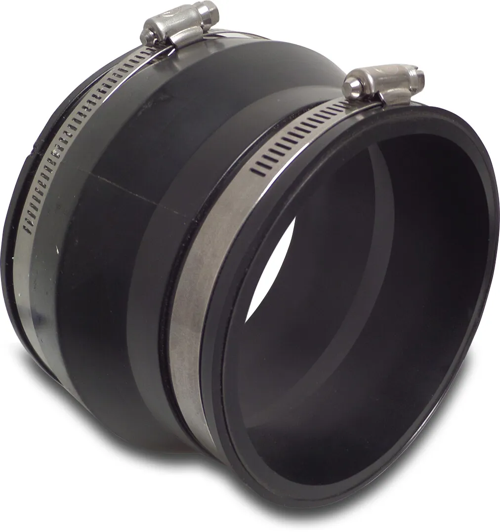 Flexibel reducer socket PVC elastomer clamp black