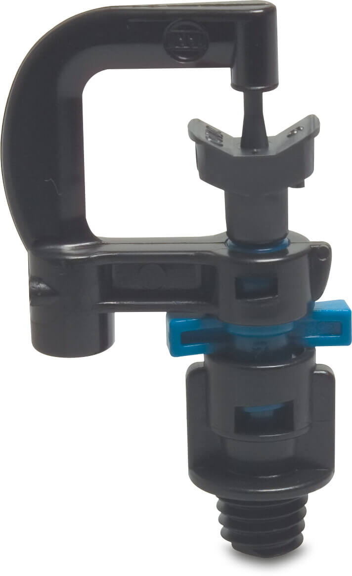 NaanDan Mikrosprinkler plastik 3/8WW udvendig gevind 1,4 mm 360° blå type Hadar - 7110, rotor med ekstra rækkevidde