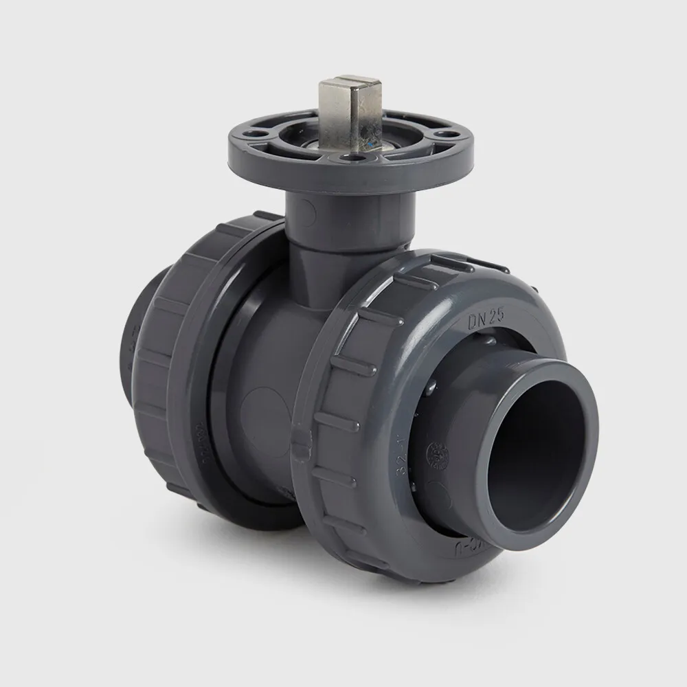 VDL Ball valve PVC-U 32 mm glue socket 16bar grey type ISO-TOP