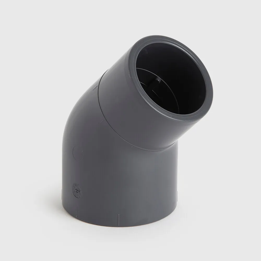 VDL Elbow 45° PVC-U 50 mm x 40/50 mm glue socket x glue socket/glue spigot 16bar grey