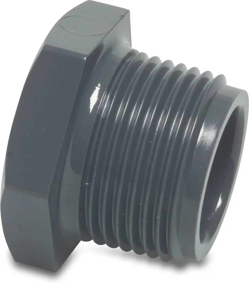 Stopfen PVC-U 2" Außengewinde 10bar Grau L1