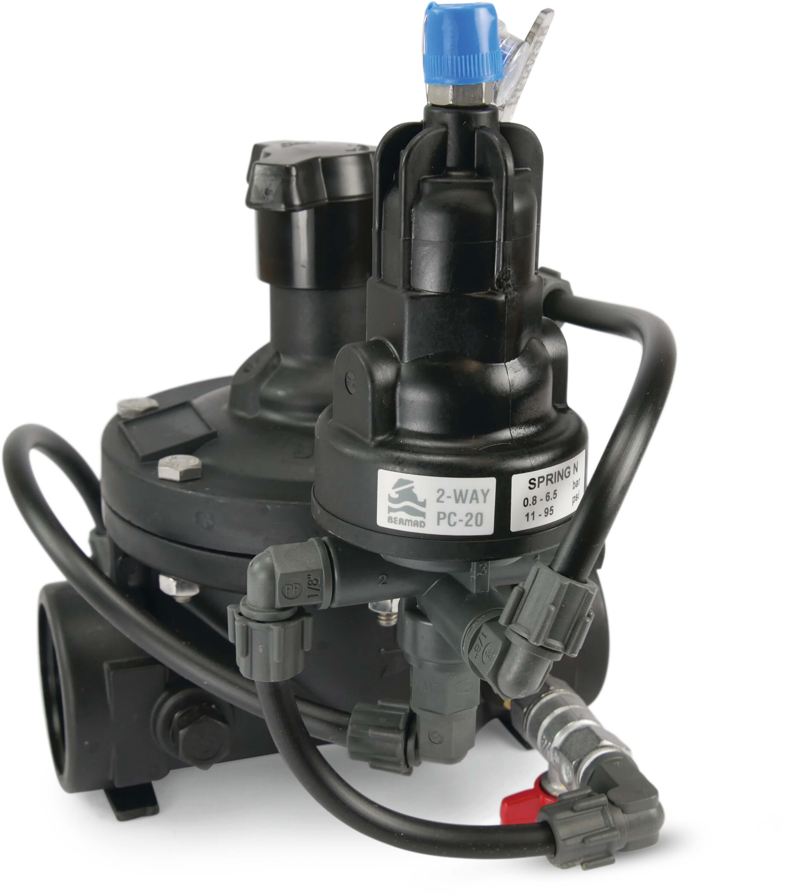 Bermad Pressure reducing valve fibreglass reinforced nylon 2" female thread 10bar black type 200