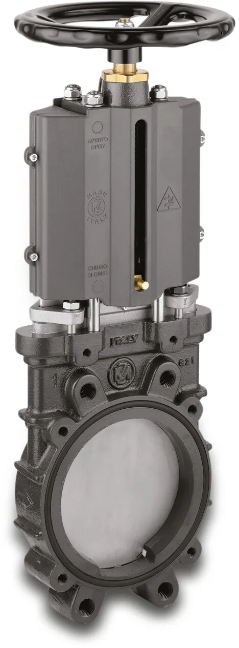 MZ Plattenschieber Gusseisen Beschichtet 8" DIN Flansch 8bar DN200 Grün PN10 Typ 0092