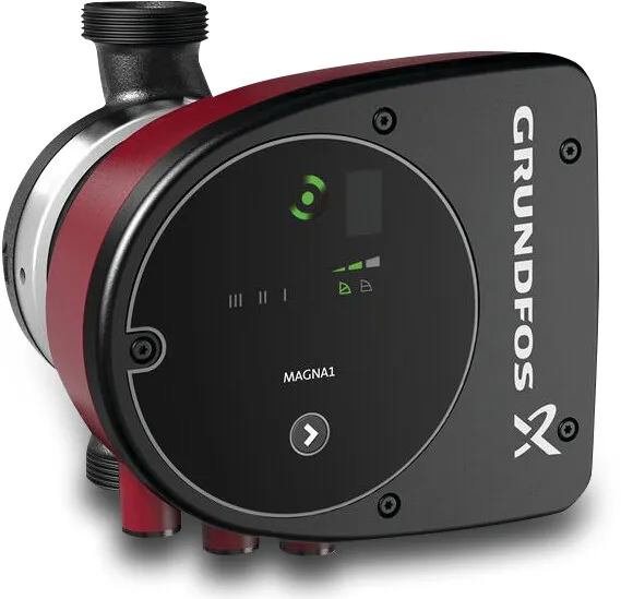 Grundfos Variable speed circulation pump stainless steel 1 1/2" male thread 10bar 1.51A 230VAC black/red type MAGNA1 25-120N EuP ready
