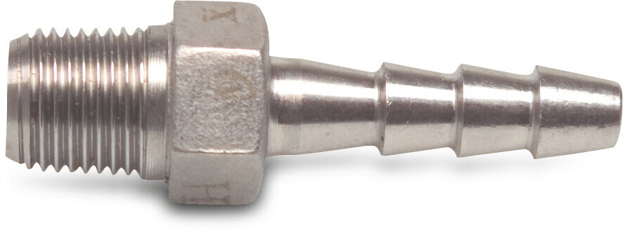Profec Hose tail stainless steel 316 3/8" x 9 mm male thread x hose tail 16bar