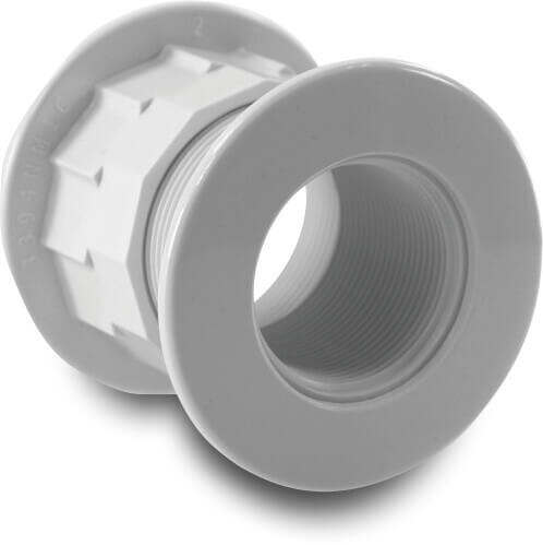 Hayward Inlet fitting ABS 1 1/2" x 2" female thread white