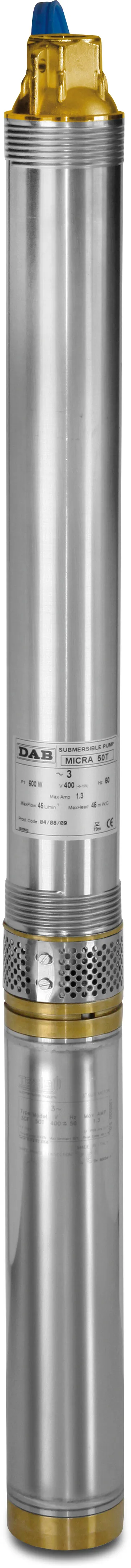 DAB Submersible borehole pump stainless steel 304 1" female thread 2,4A 230VAC with 1.4m cable type Micra 100M oil cooling