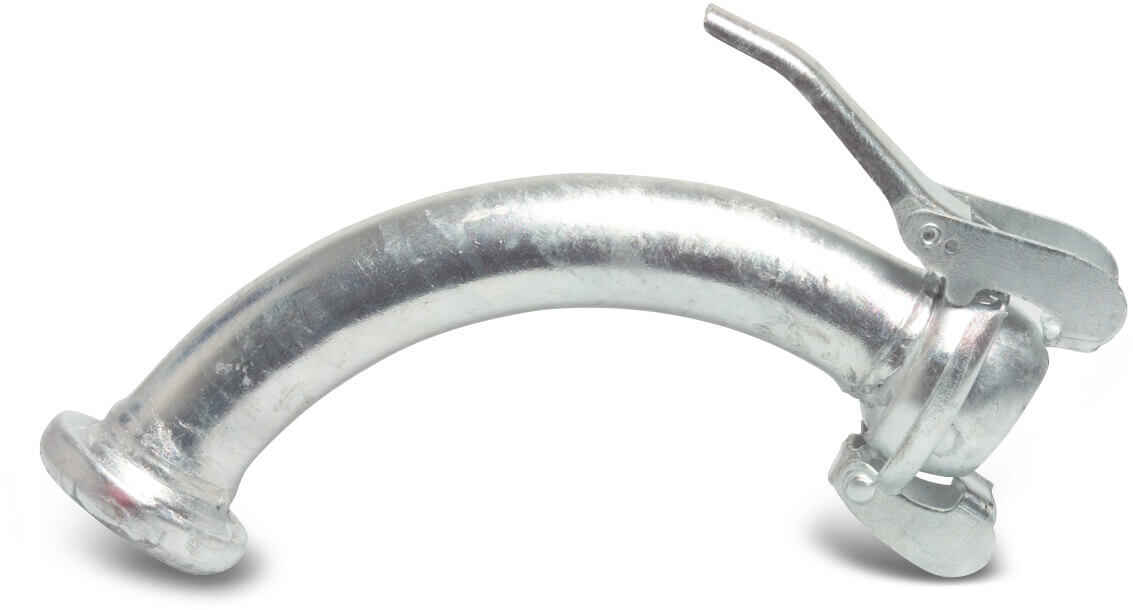 Böj 90° stål galvaniserad 194 mm hona del Bauer x hane del Bauer type Bauer S11