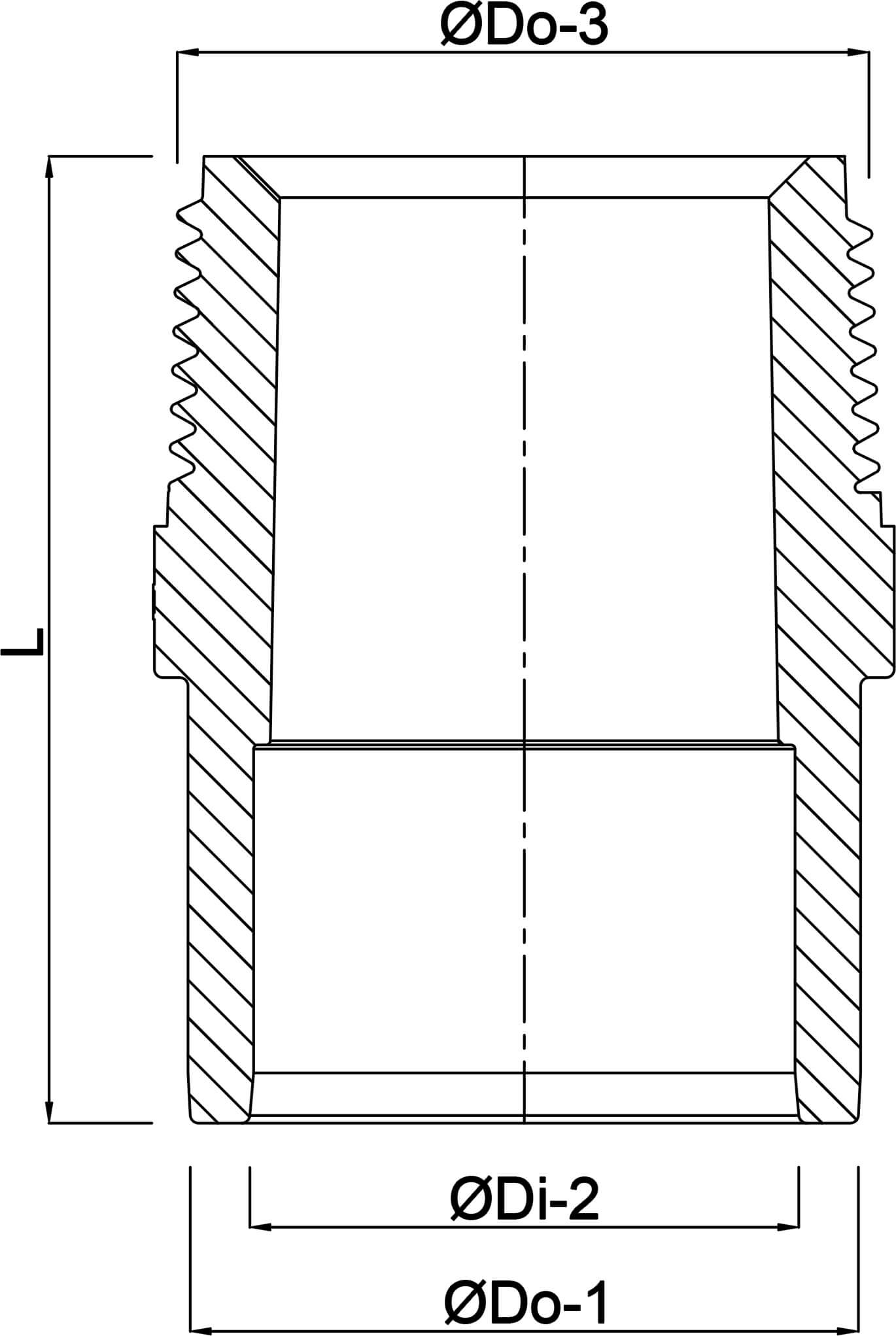 VDL Übergangsadapter PVC-U 50/63 mm x 1 1/4" Klebemuffe/Klebestutzen x Außengewinde 16bar Grau Typ Achteckig
