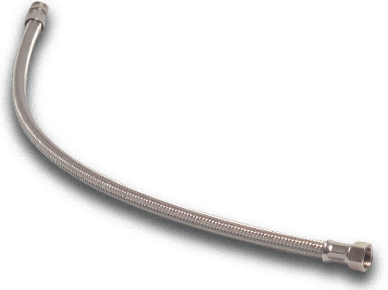 Flettet slange rustfri stål/EPDM 3/4" udvendig gevind x indvendig gevindmøtrik 15bar DN8 60cm lige KIWA type SK10