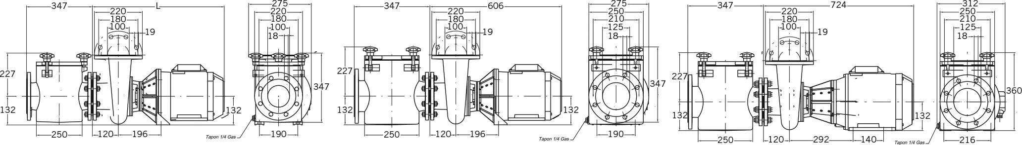 PSH Commercial pool pump PP/GF30 DN125 x DN100 flange 10,1A 400/690VAC black/green type F-Giant-20