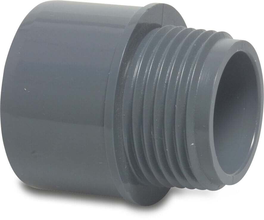 Puntstuk PVC-U 40/50 mm x 1 1/2" lijmmof/spie x buitendraad P1