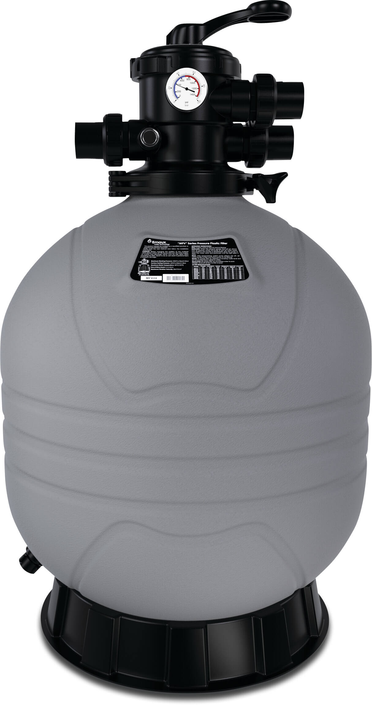 Flotide Sand filter HDPE 50 mm / 1 1/2" metric/imperial glue socket 2,8bar grey type MFV17