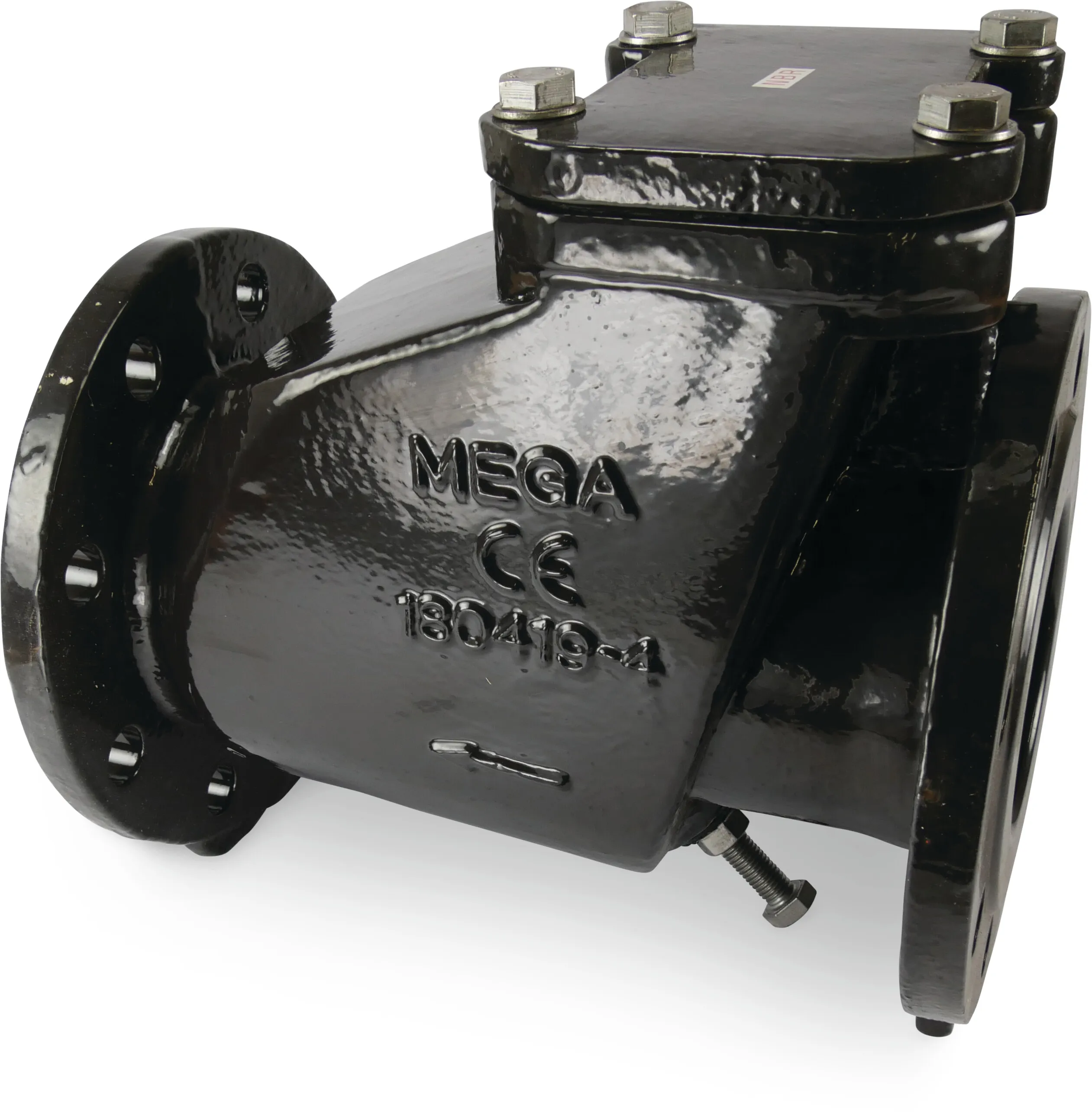 Profec Rückschlagklappe Sphäroguss (GGG40) DN100 DIN Flansch Schwarz PN 10/16