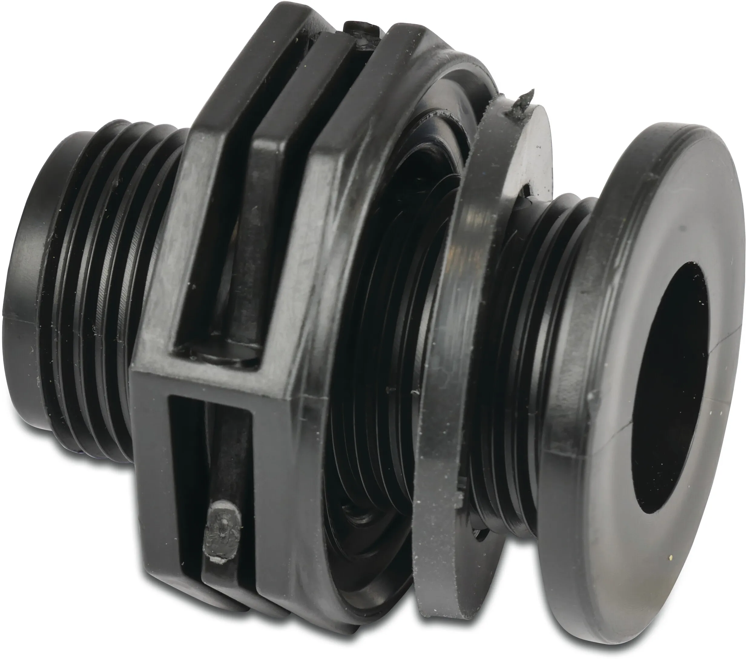 Profec Bulkhead fitting PP 3/4" male thread 10bar black