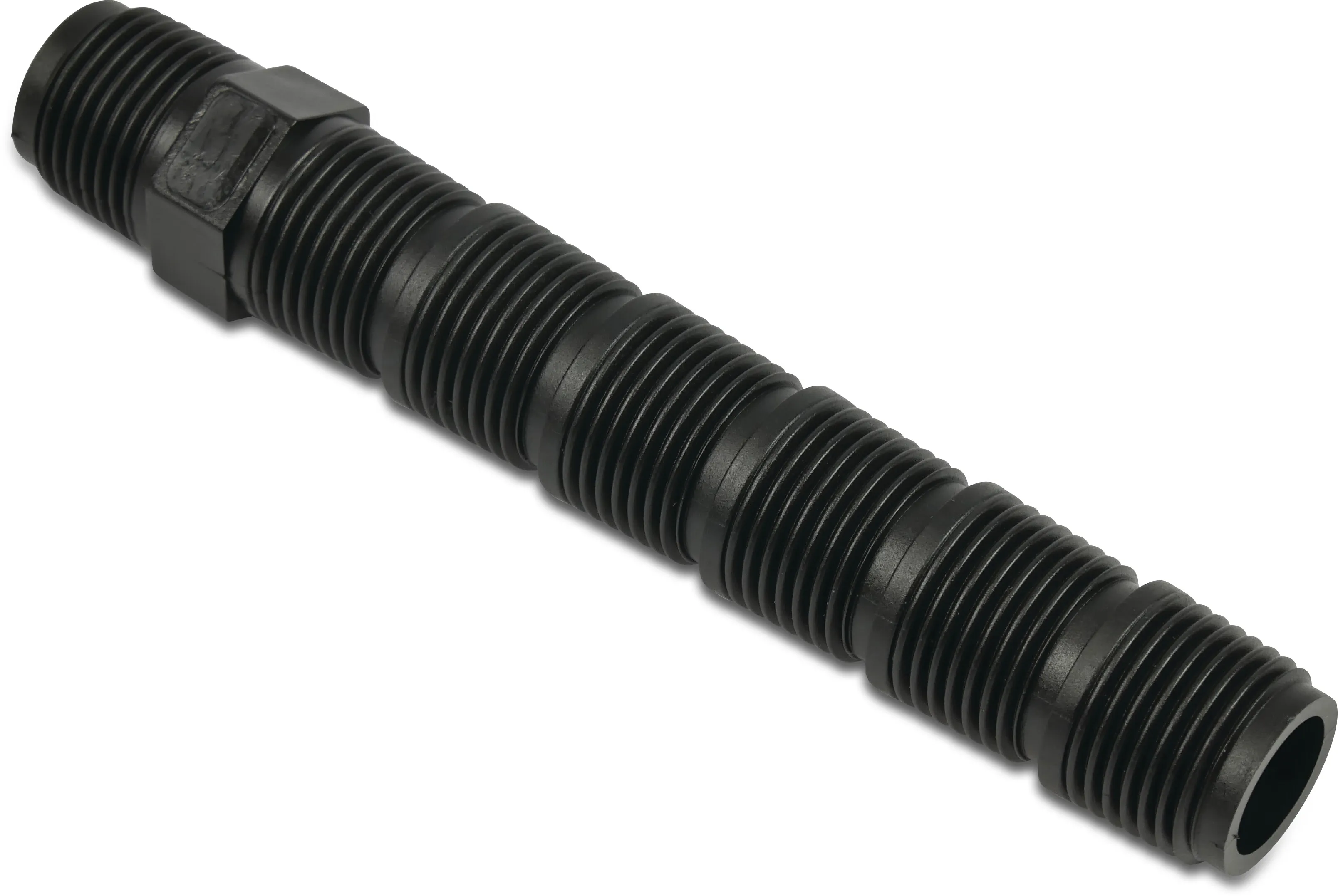 Extension for pop up sprinkler PE 3/4" x 1/2" male thread black