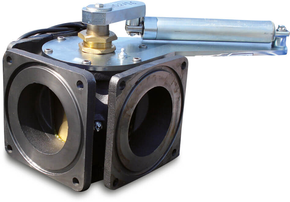 MZ 3-way plug valve cast iron 4 bar flange type 0020