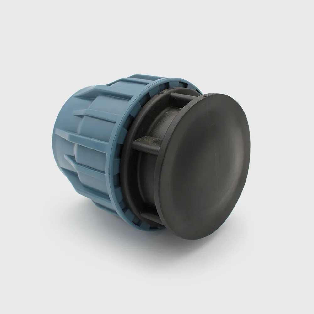 Jason Eindkap PP 32 mm knel 16bar zwart/blauw DVGW/KIWA/WRAS/SVGW