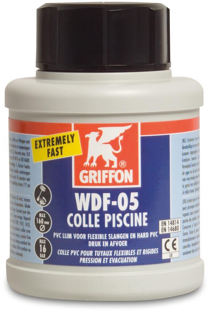 Griffon PVC-Kleber 0,25ltr mit Pinsel WRAS Typ WDF-05 Label EN/DE