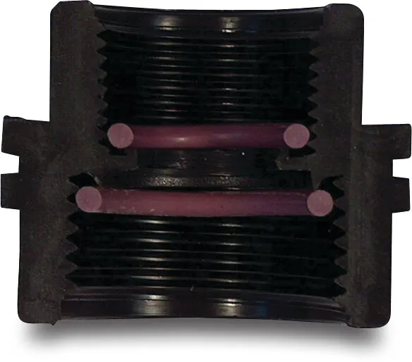 Tavlit Reducing coupler PP 3/4" x 1/2" female thread 10bar black type Self Seal