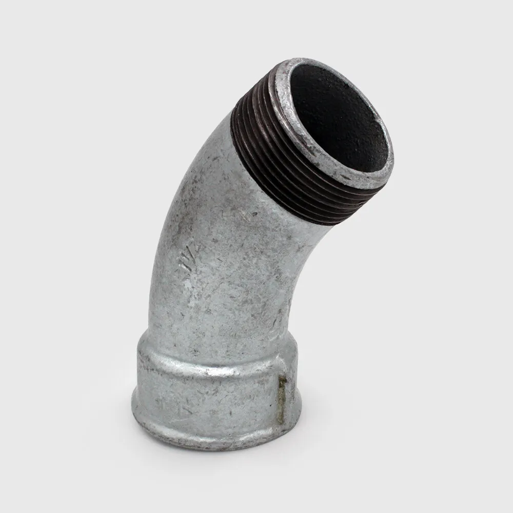 Profec Nr. 40 Bend 45° cast iron galvanised 2" female thread x male thread 25bar DVGW