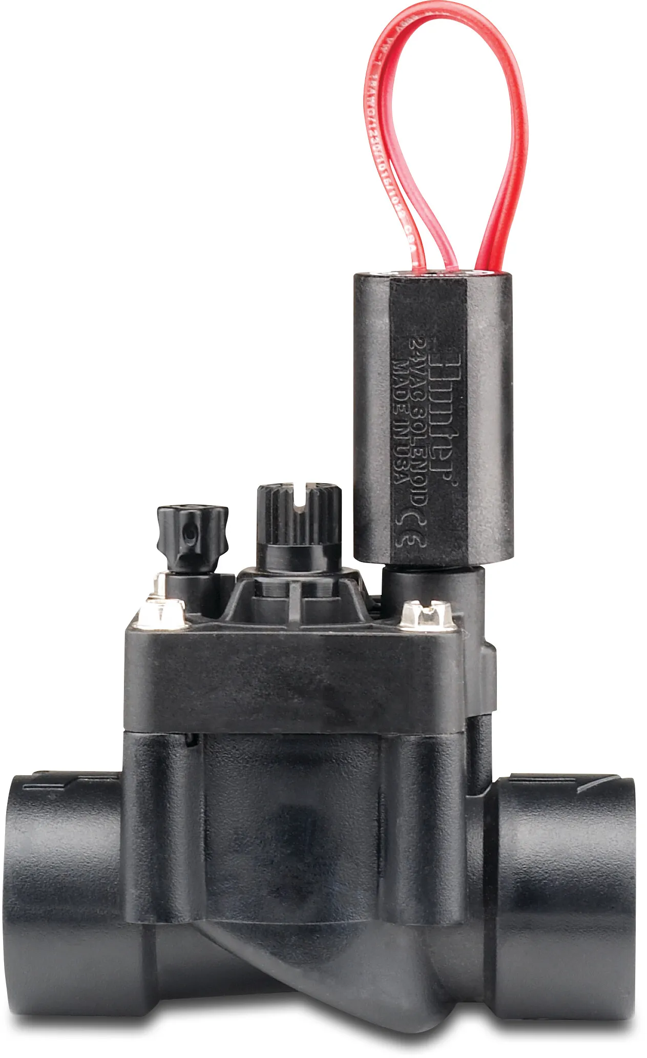 Hunter Solenoid valve fibreglass reinforced nylon 1 1/2" female thread 10bar 24VAC black type PGV-151-B with flow control