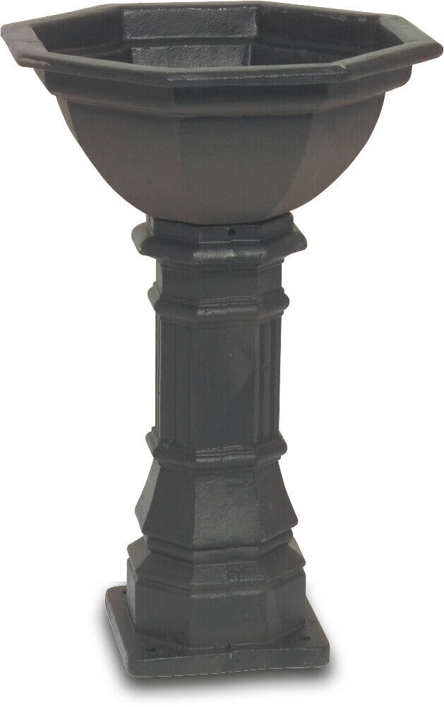 Springvandsskål støbejern sort type gammeldags stor