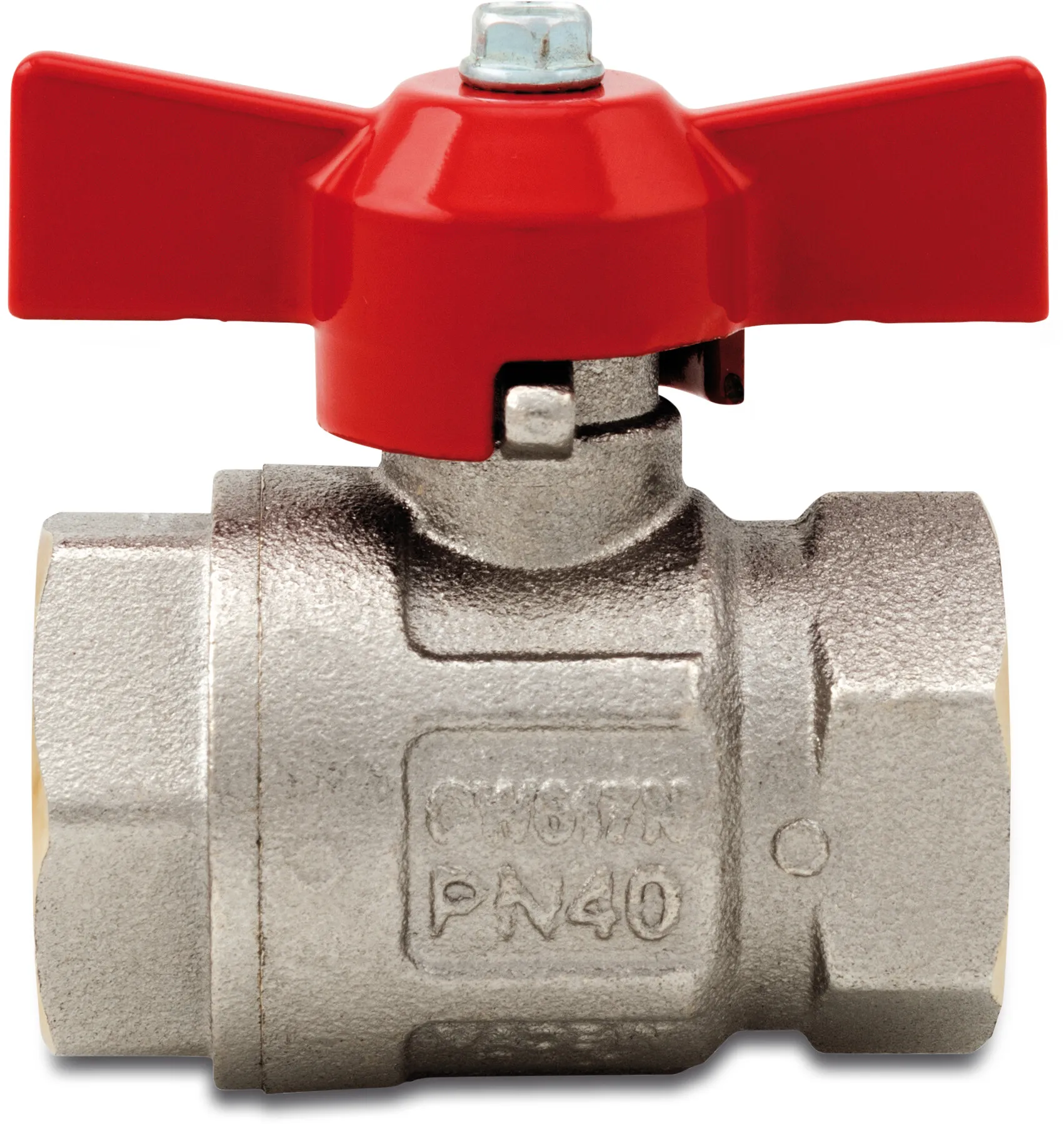 Itap Ball valve brass nickel plated 1" female thread 40bar type 092