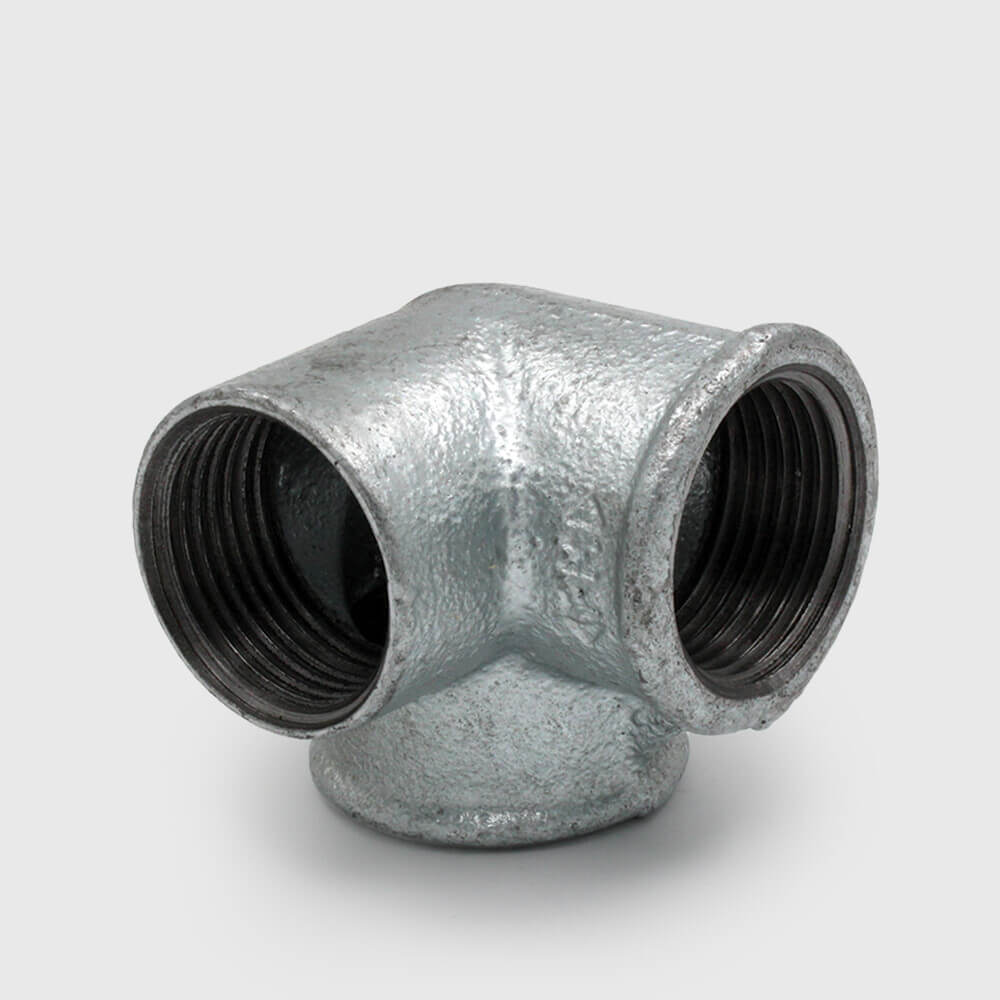 Profec Nr. 221 Knie met zijspruit gietijzer gegalvaniseerd 1/2" binnendraad 25bar DVGW