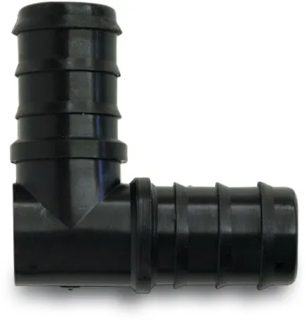 Elbow 90° PP 16 mm barbed black