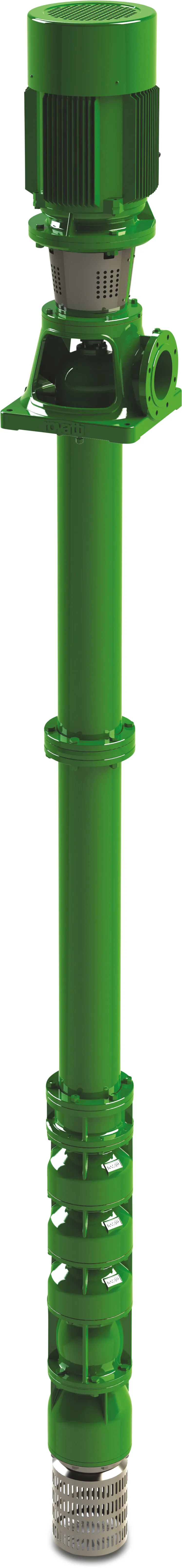 Rovatti Brunnenpumpe Gusseisen DN85 DIN Flansch Grün Typ 6V13/6