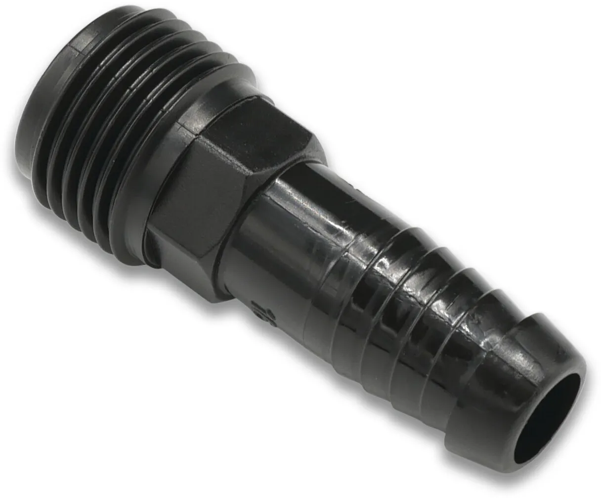 Azud Flex embout de tuyau 1/2" x 17,5 mm filetage mâle x cannelé noir