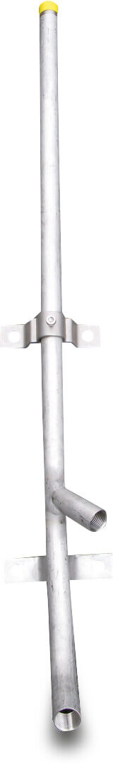 Tränkennippelhalter 30° Edelstahl 304 1/2" Außengewinde x Innengewinde x Innengewinde 1000 mm Typ mit 1 Abgang