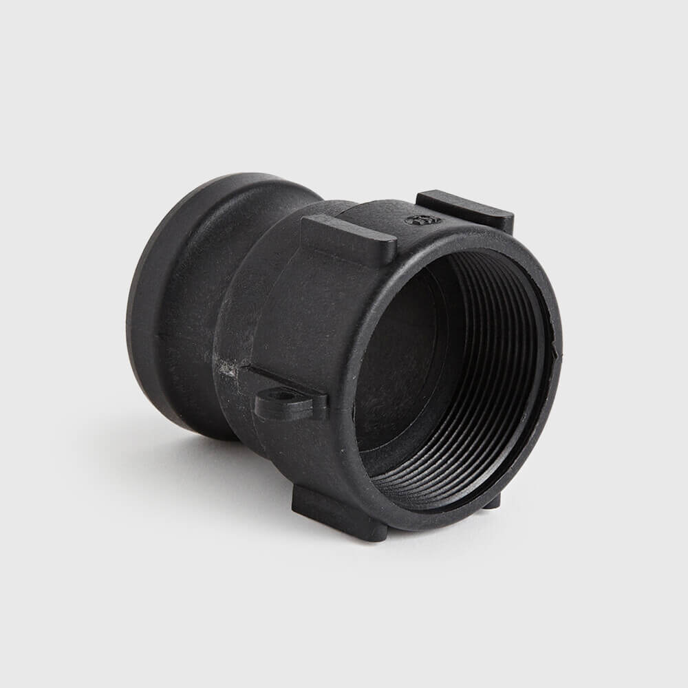 Quick coupler PP 1" male part Camlock x female thread 7,5bar black type Camlock A