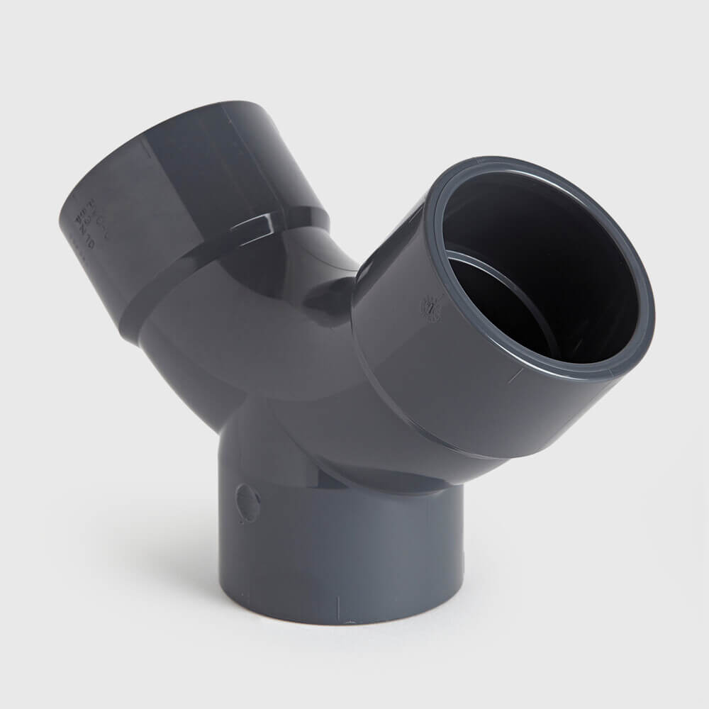 VDL Y-piece PVC-U 50 mm glue socket 16bar grey