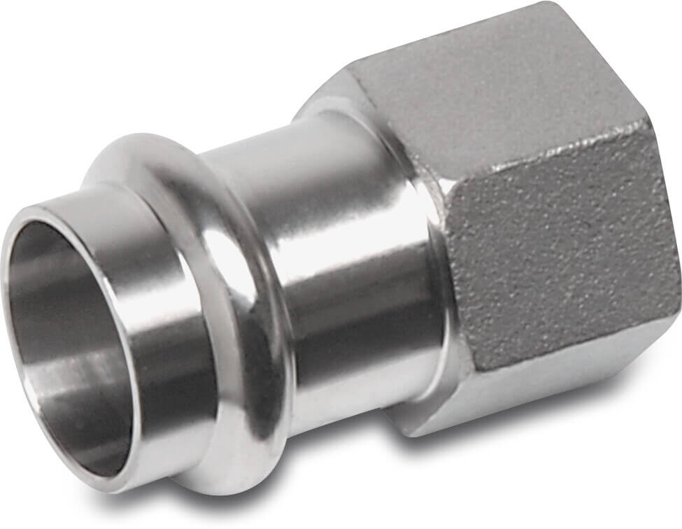 Bonfix Übergangsadapter Edelstahl 316L 1/2" x 22 mm Innengewinde x Pressmuffe KIWA